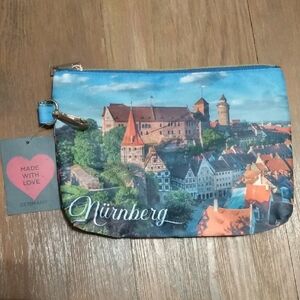 Nürnberg Scenic Print Clutch Germany Makeup Bag NWT